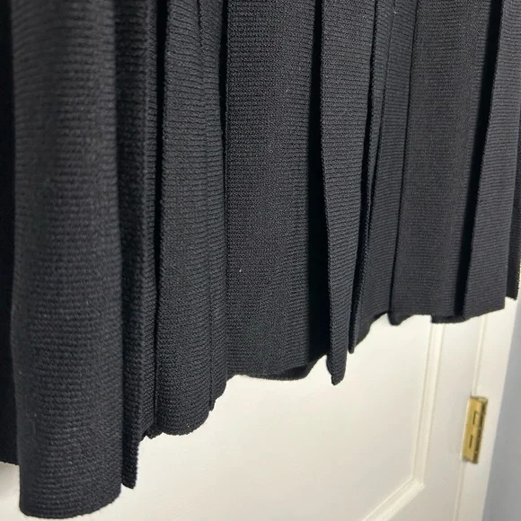 St. John Black Pleated Knit Midi Skirt - Picture 5 of 7